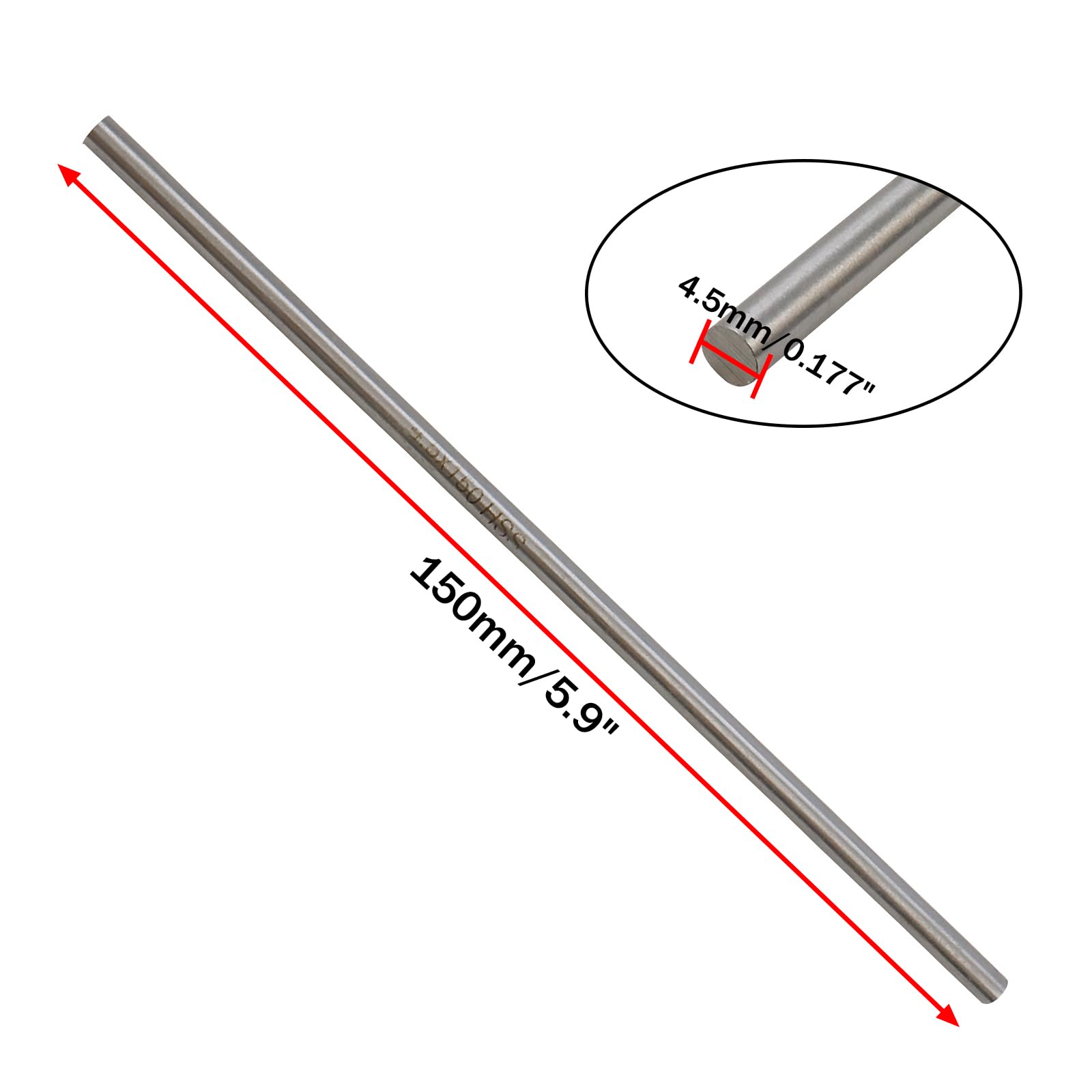 FOXCUP Oil Hard Drill Rod, 3/32, 0.0937 in, 36 in, O1, Steel