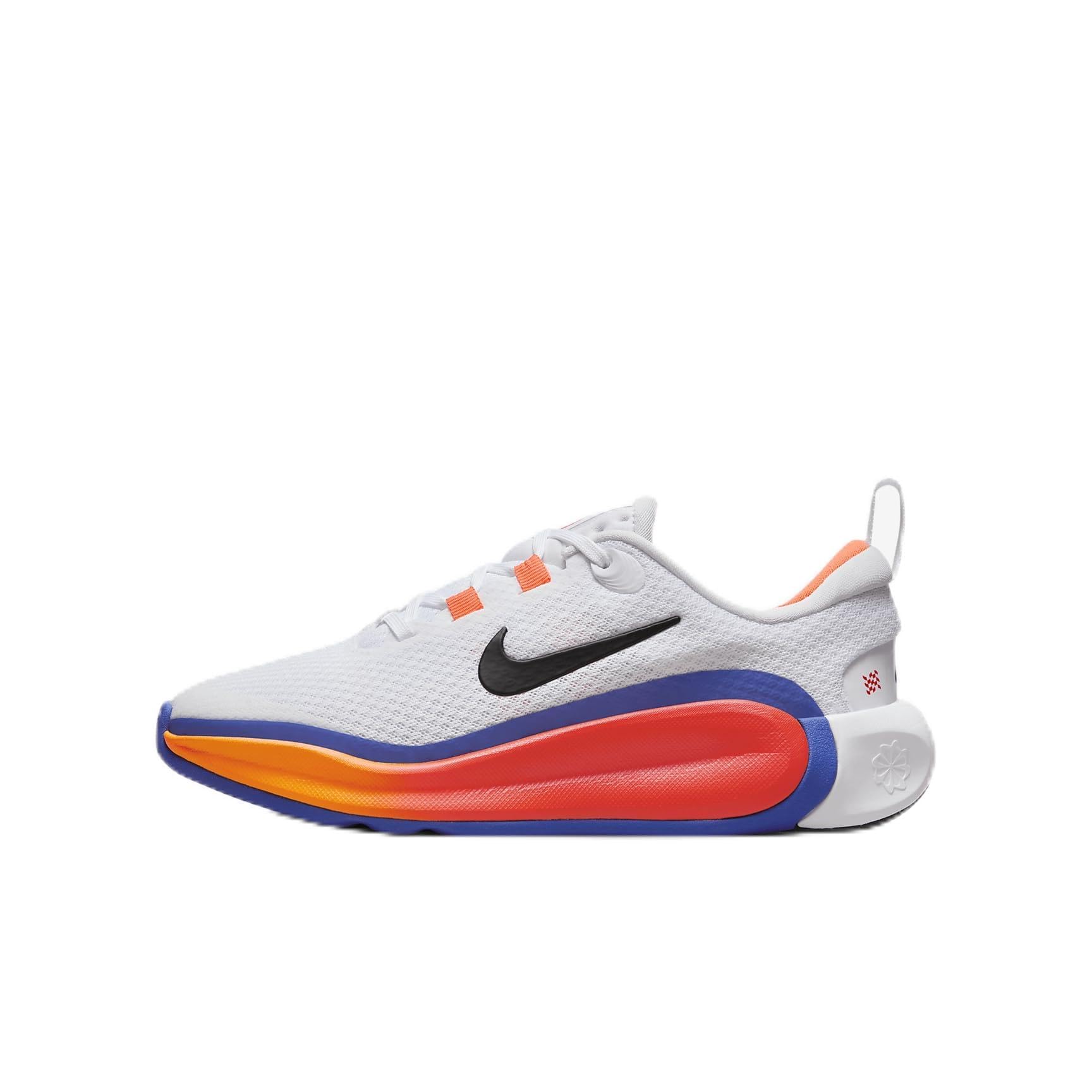 Nike Infinity Flow Big Kids' Running Shoes (FD6058-103, White/Astronomy Blue/Total Orange/Black) Size 1