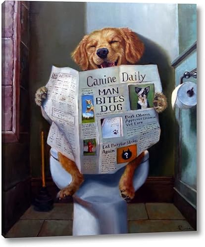 Lucia Heffernan Dog Gone Funny - Impresión en lienzo de 13 x 16 pulgadas, con envoltura de galería, listo para colgar