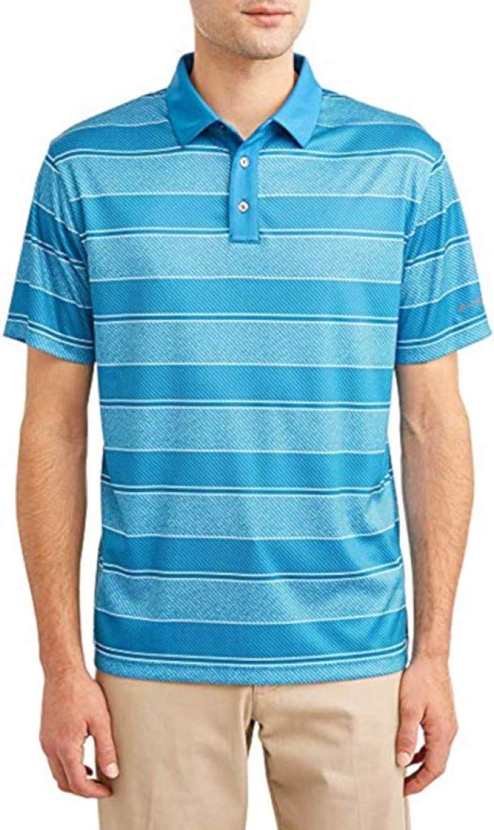 Ben Hogan Men's Short Sleeve Performance Polo Shirt (X-Large 46/48, Cendre Blue Fading Stripe)