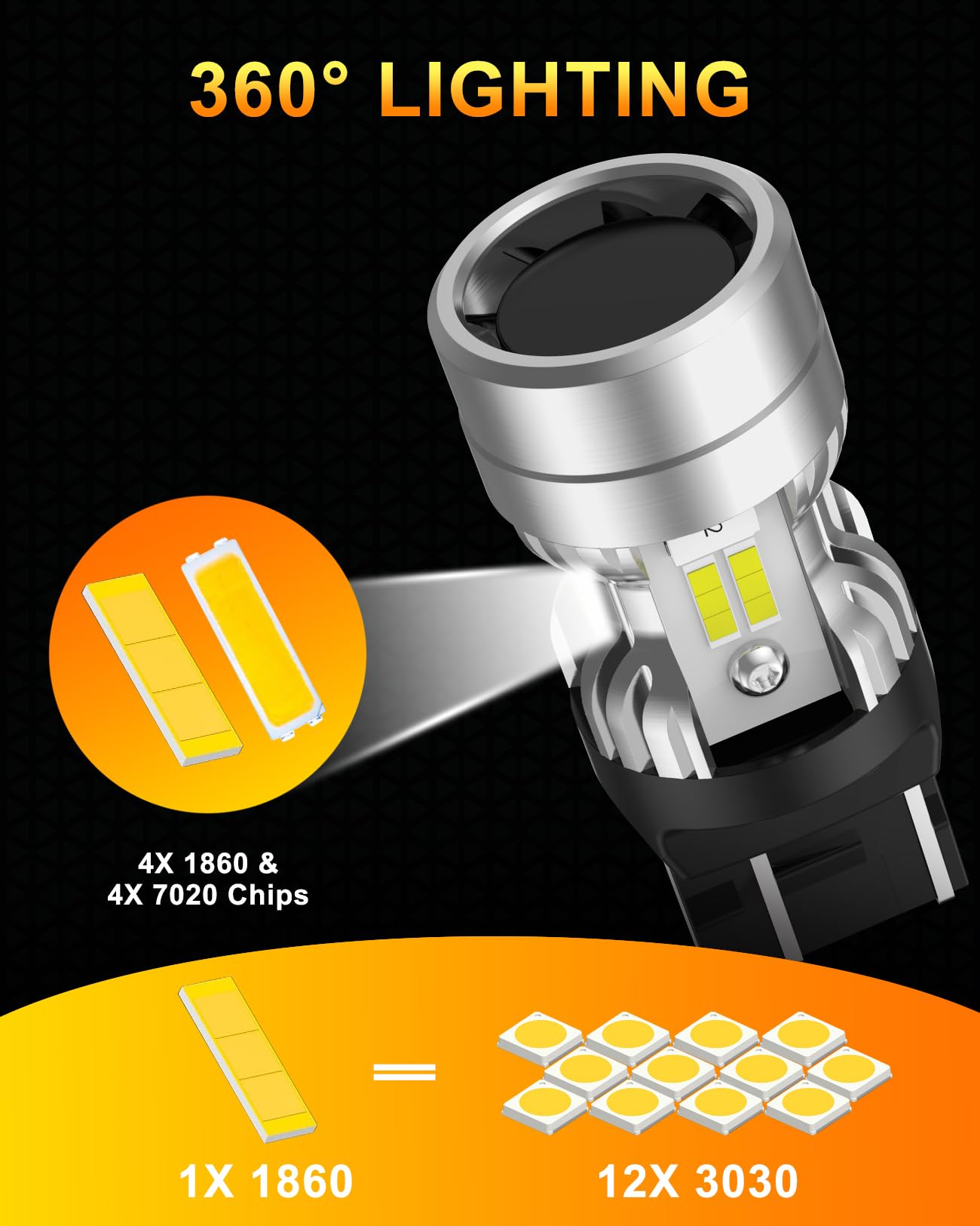 Lampadine W21W T20 LED CANBUS Anti Hyper Flash 7440 7443 582 992 W21/5W 12V per Auto Luce di Retromarcia Posteriori Luci Marcia Diurna Parcheggio Freno Luce di Svolta 6500K Bianco 2 Pezzi