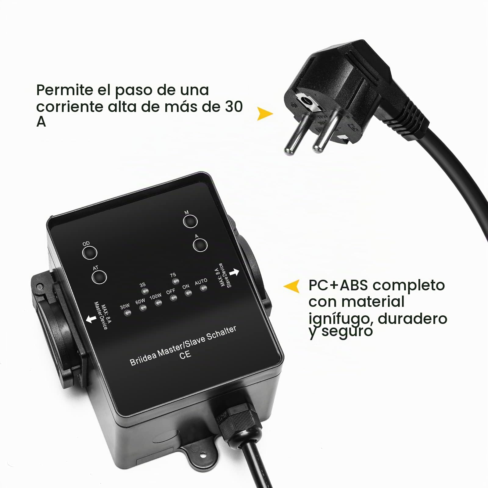 Interruptor automático de vacío, briidea vacío encendido/apagado con salida adicional para evitar sobrecargas y disparar el circuito, umbral de disparo ajustable