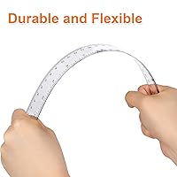 Vista 4 de 30 reglas de plástico transparentes de 12 pulgadas, con pulgadas y métricas para aula escolar, hogar u oficina (transparente)