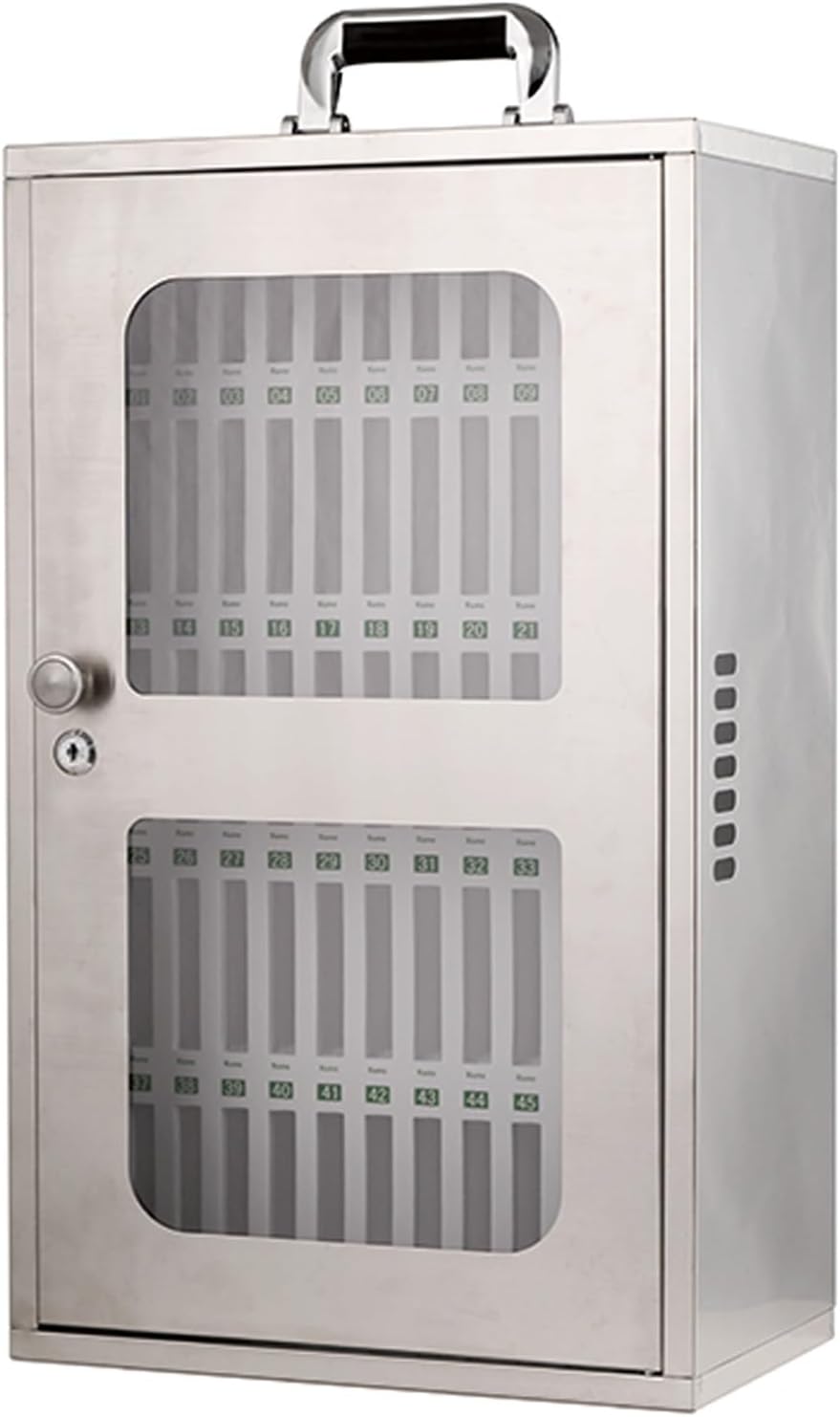 12/24/36/48/60 Position Cell Phone Cabinet, Stainless Steel Wall Mounted Cell Phone Cabinet with Safety Lock, for Classroom Office(36 * 21 * 60cm)