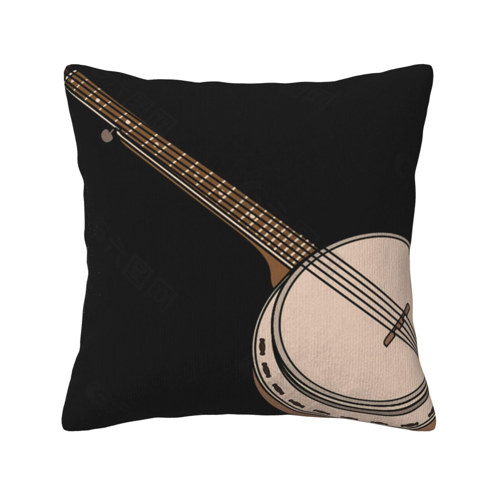 Egomed As Picture Banjo Musical,Pillow Cover, Decorative Throw Pillowcase Corduroy Cushion Covers For Bedroom Sofa,18 In