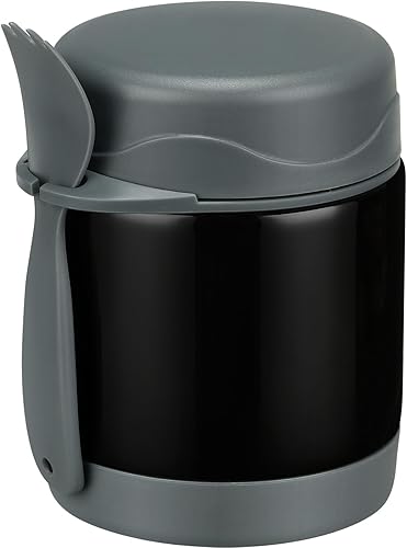 Termo de sopa de 10 oz para comida caliente, tarro con cuchara para niños, recipiente aislado a prueba de fugas, de acero inoxidable, boca ancha,