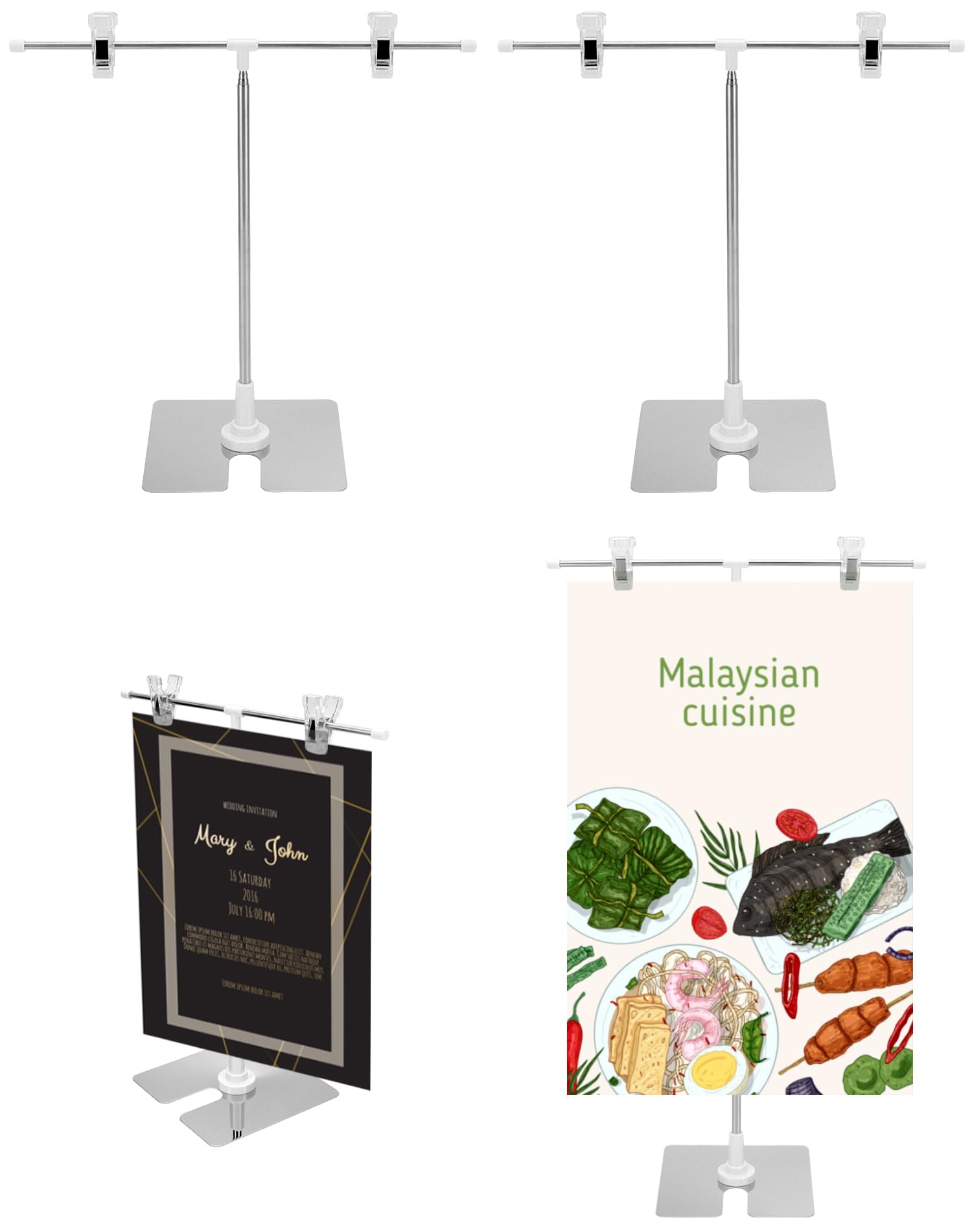 Amazon.com: QWORK Adjustable Table Sign Holder, 4 Pack Stainless