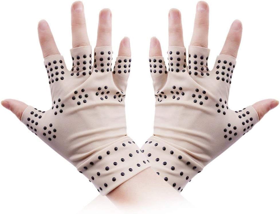 Hofumix Arthritis Gloves Compression Gloves Fingerless Gloves Magnetic Anti-Arthritis Therapeutic Therapy Fingerless Gloves Relief Hand Pain Relief Heal Joints Relief - a pair