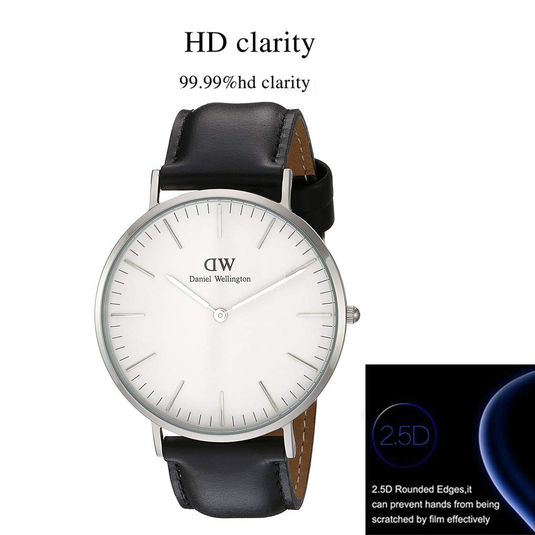 Youniker 3 Pezzi per Daniel Wellington Pellicola Protettiva in Vetro Temperato per DW Watch Pellicola Proteggi Schermo in Vetro Temperato Anti-graffio Senza bolle (Cassa: 28 mm