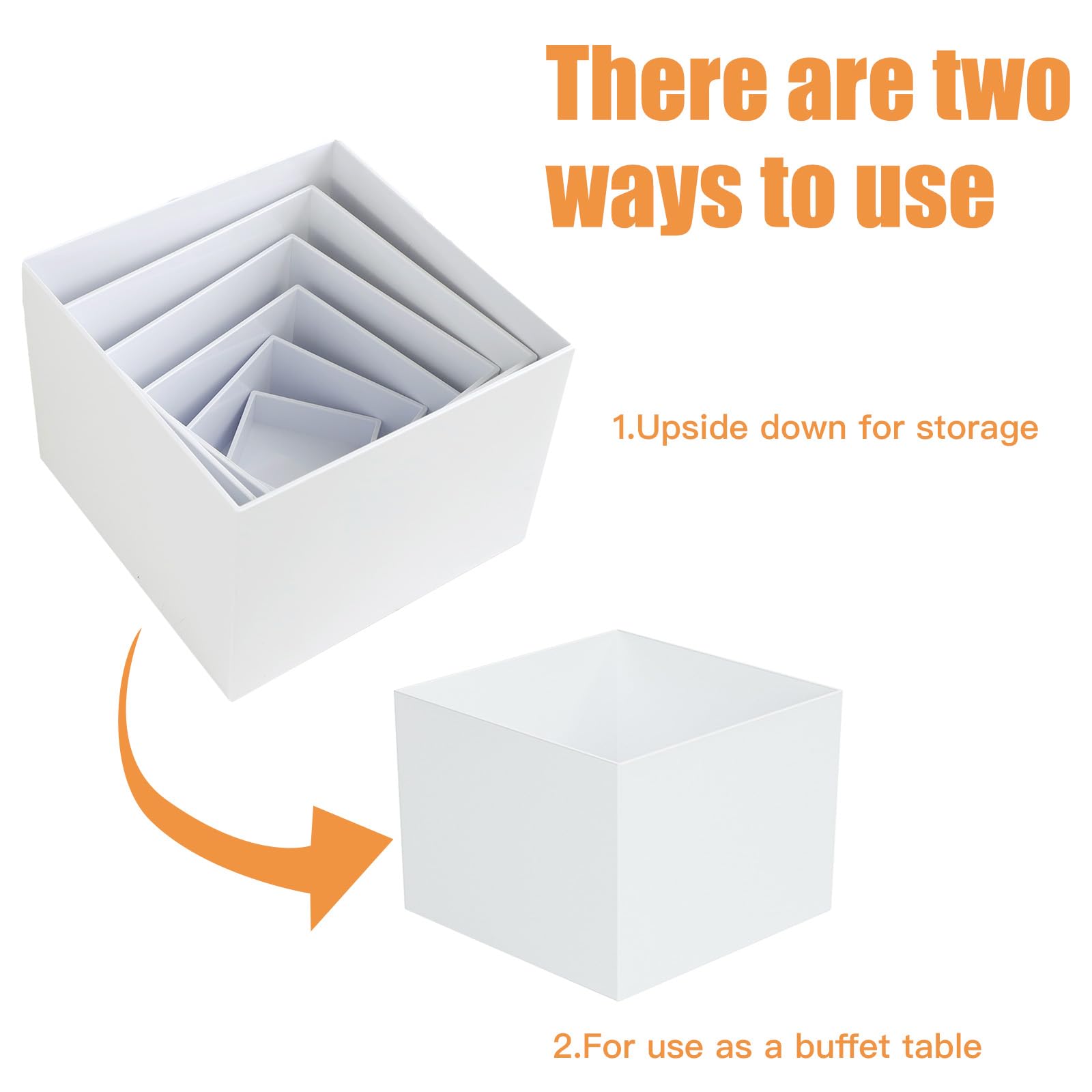 Set di 6 pezzi per buffet risers, acrilico catering dessert da tavolo, a forma di cubo, per matrimoni, cupcake e feste