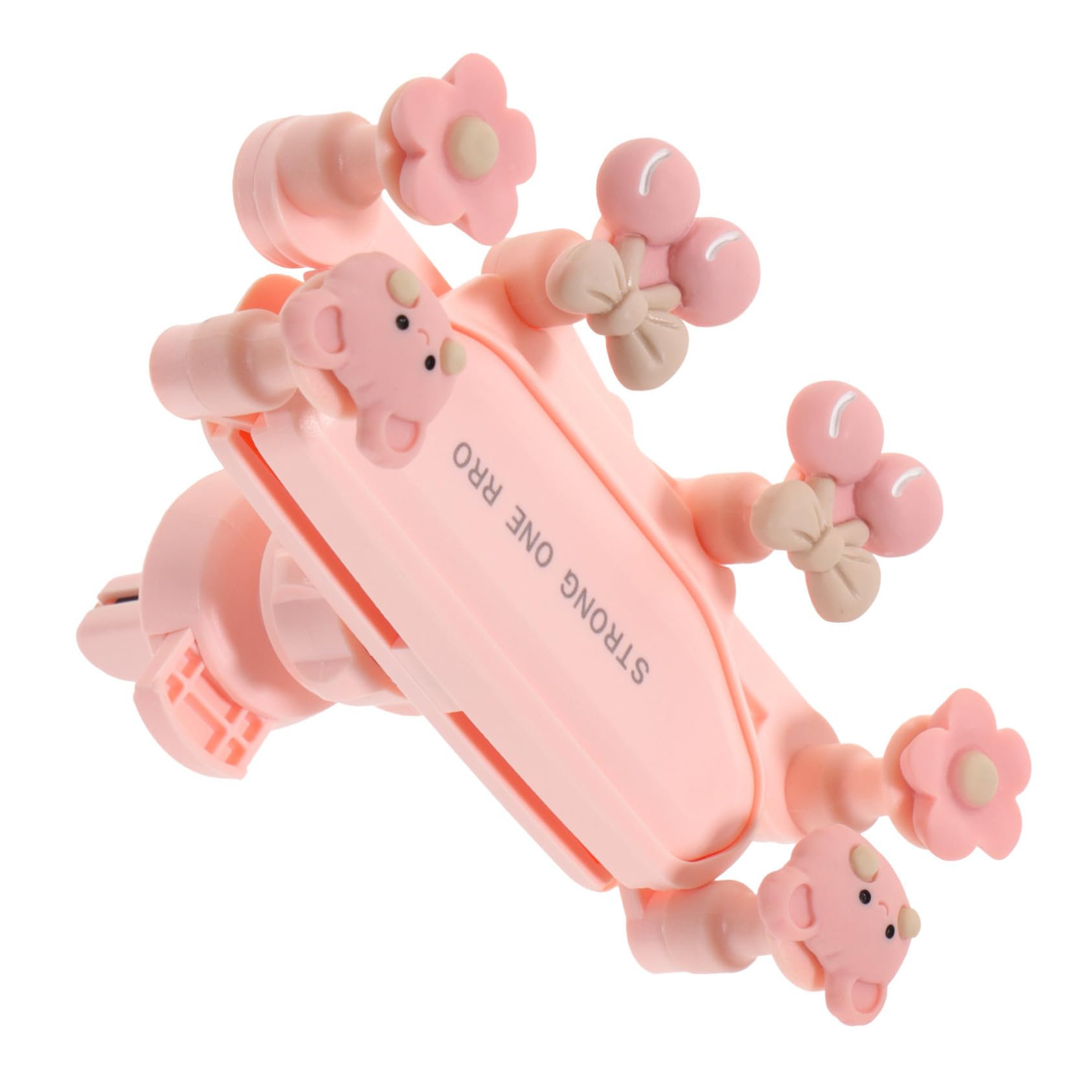 HOMSFOU 4pezzi Supporto Telefonico Per Auto Con Orsetto Cartoon Supporto Per Smartphone Facile Da Installare e Rimuovere Clip Per Bocchette Aria Design Elegante e Funzionale Per Tutti