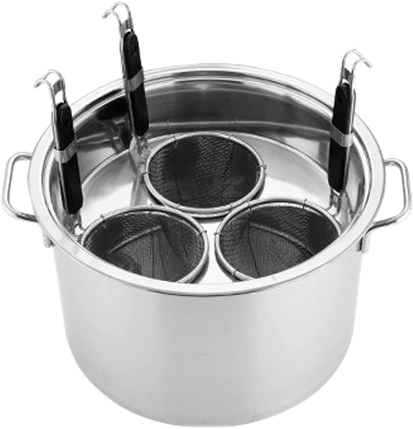 Olla de Fideos Comercial, Olla Multifuncional para cocinar Pasta, Juego de Olla para cocinar Pasta Comercial, con Divisor y colador, Olla de Acero Inoxidable (4 Agujeros)