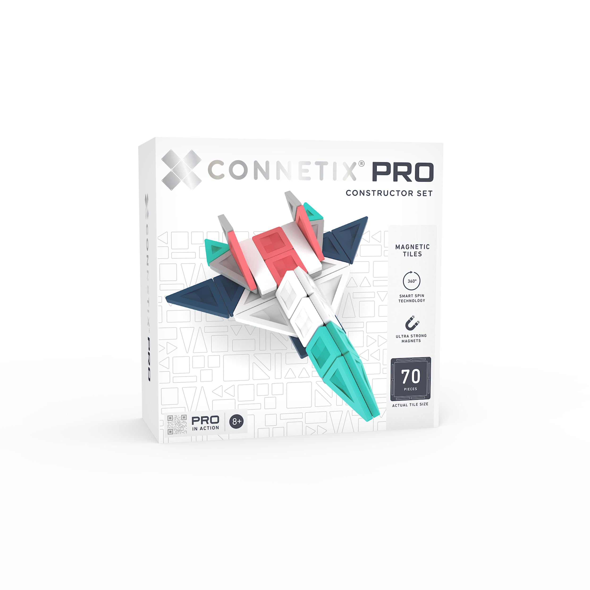 CONNETIX PRO Magnetic Tiles Constructor Set, 70 Pieces