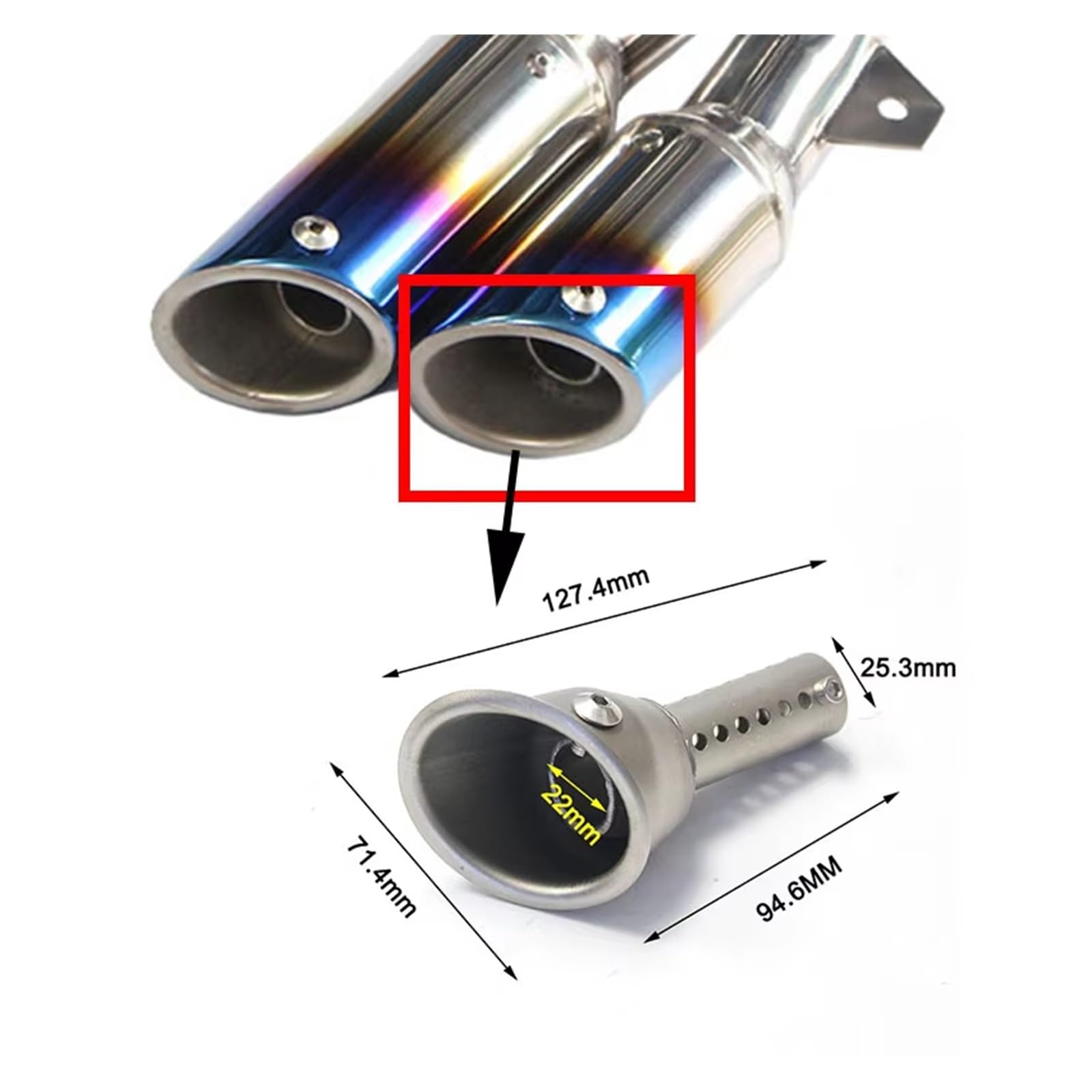 silencioso escape moto Para CBR650 Para R6 Para Z1000 Para NMAX155 | Para Z400 51mm Universal motocicleta doble abajo silenciador Escape tubo doble derecha izquierda Escape Moto(E)
