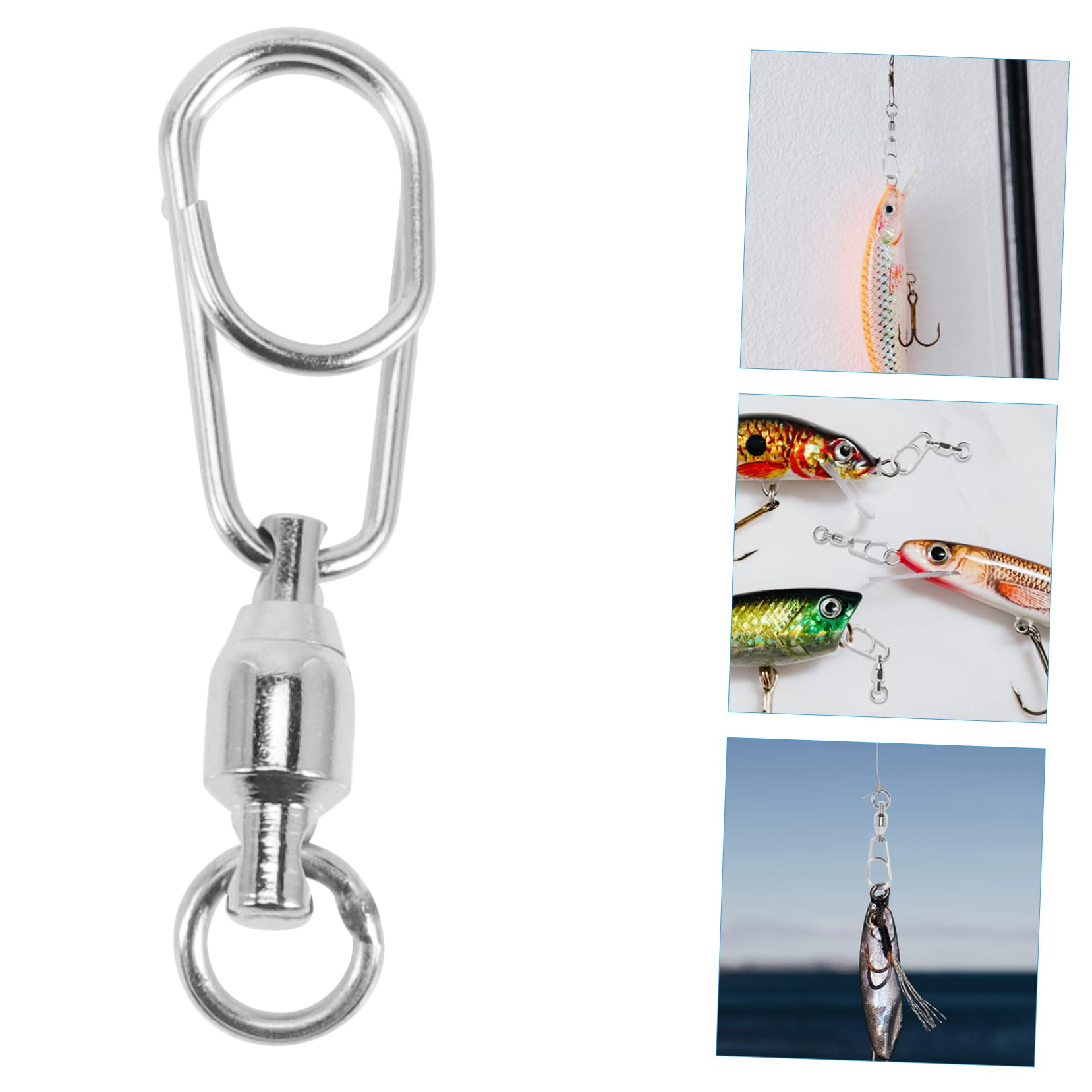 INOOMP 60 Pezzi Connettore Ad Anello A Otto Figure Esche Pesca per Cuscinetti A Dolce Utensile Rotante Pesca Girelle Rotanti Pesca A Scatto Girevoli Connettore A Scatto