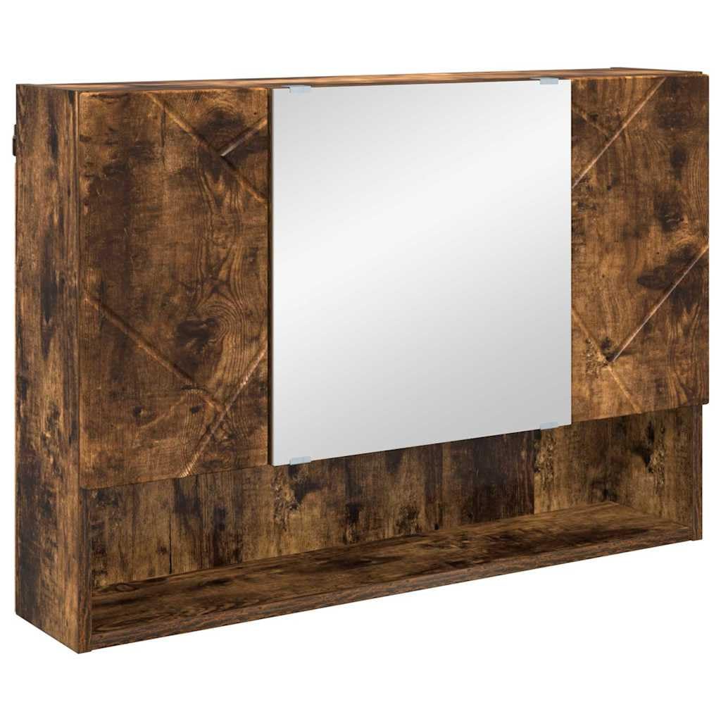 Juego de muebles de baño (4 unidades, roble ahumado, 35 x 30 x 192 cm)