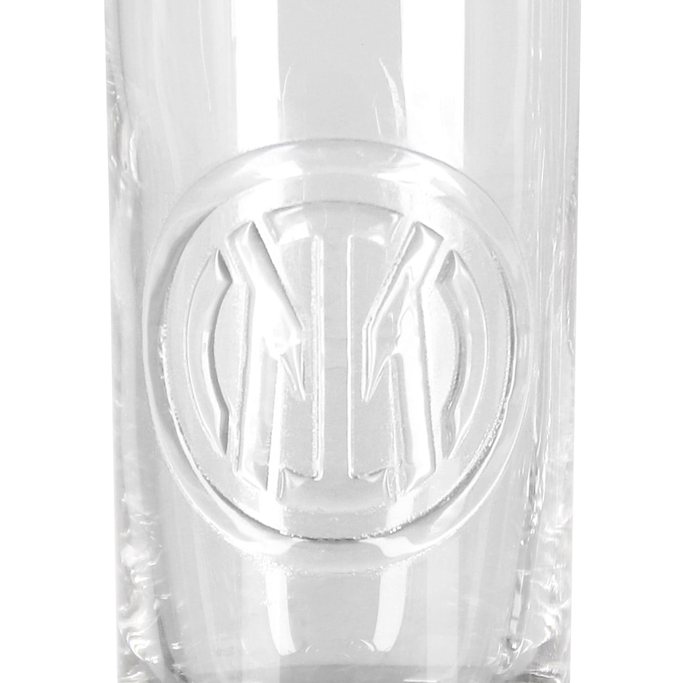 Set 2 Bicchierini Shot in Vetro Trasparente Base Spessa Logo Inciso in Rilievo Ufficiale per Tifosi Nerazzurri