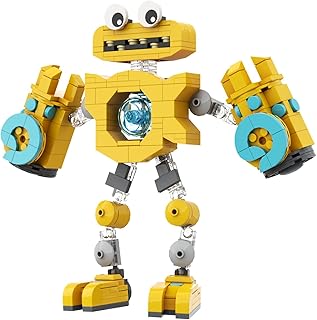 Singing Monsters Toys Building Blocks - Yellow Wubbox Action Figure Model - My Monsters Epic Wubboox Animal Figure Doll Plush Toy - Birthday Ideal Gifts Model for Kids,Friends,Game Fans (256 Pieces)