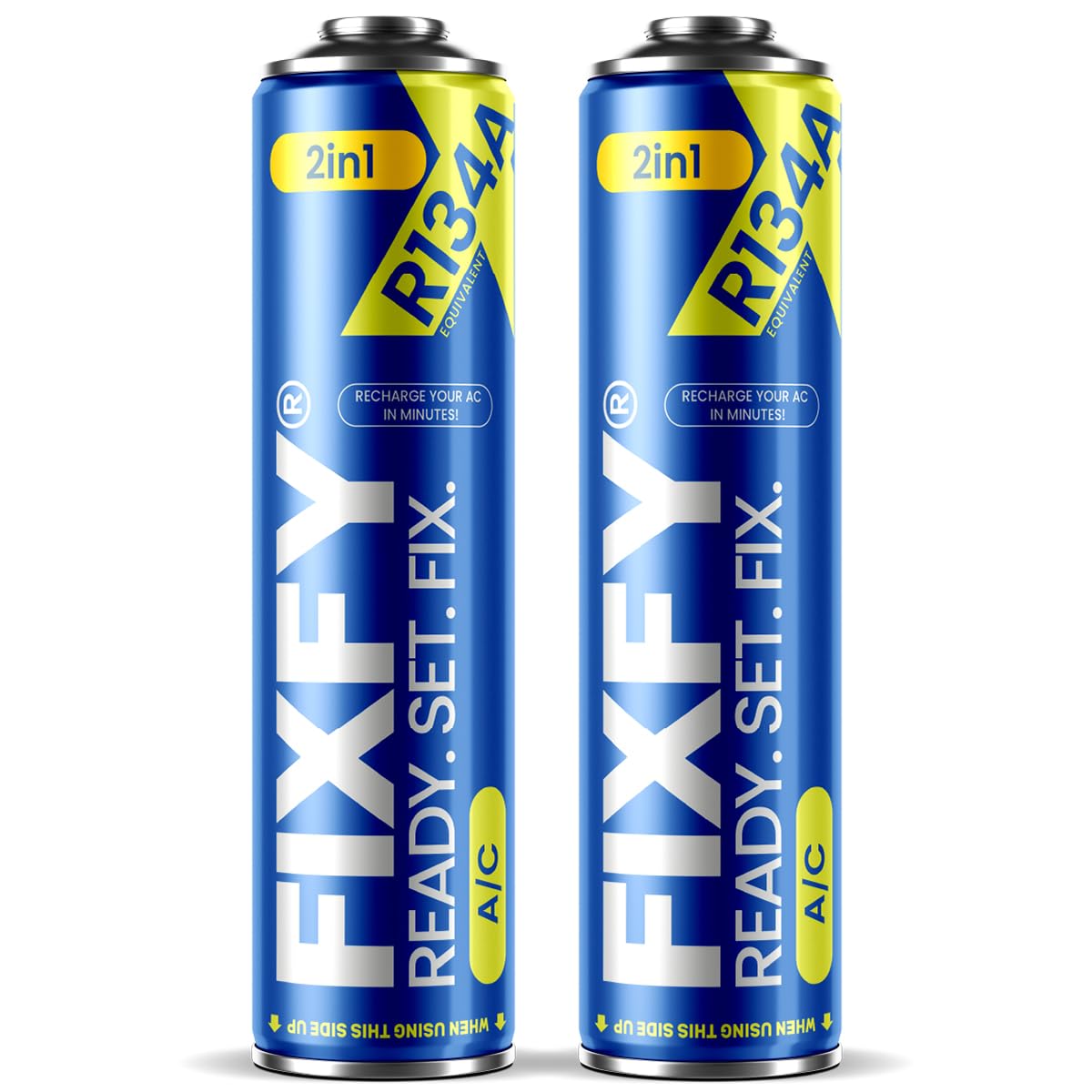 2 in 1 – 2 X R134a Cambio Gas con Olio – Set per condizionatori d'aria 2 X 500 ml, Auto riempimento del condizionatore d'aria in auto 1995-2016