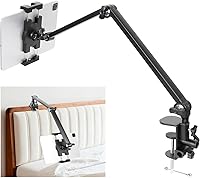 ZUZUXI iPad Desk Mount: Adjustable Aluminum Arm Tablet Stand for Bed/Desk, 360° Rotation, Fits 4.7-15" iPad Pro/Air/Mini, Galaxy Tab, Phones