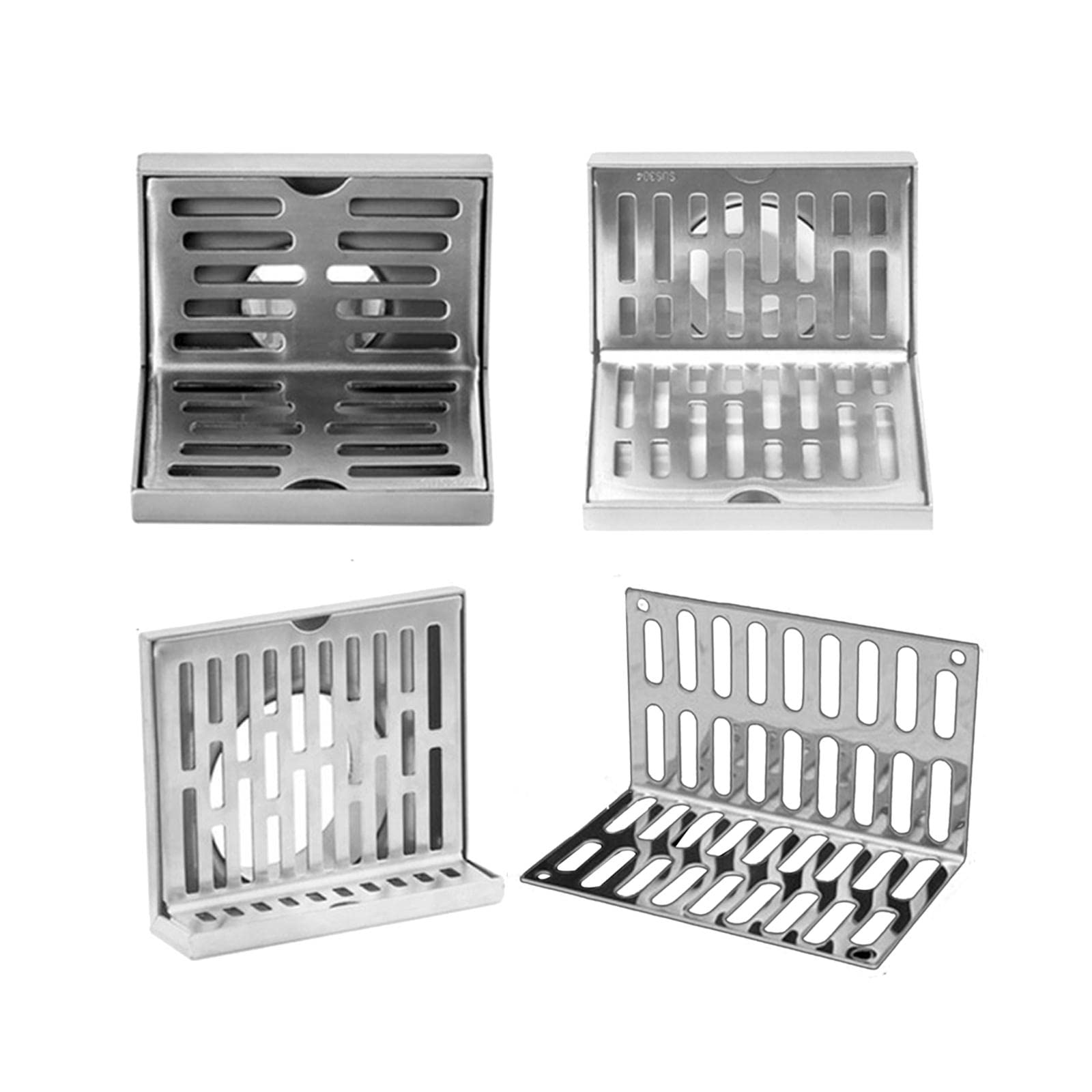 Piletta Doccia A Pavimento Drenaggio del filtro di scarico dell'acqua Doccia con griglia pavimento a forma L dello stesso strato(For 110mm PVC Hose)