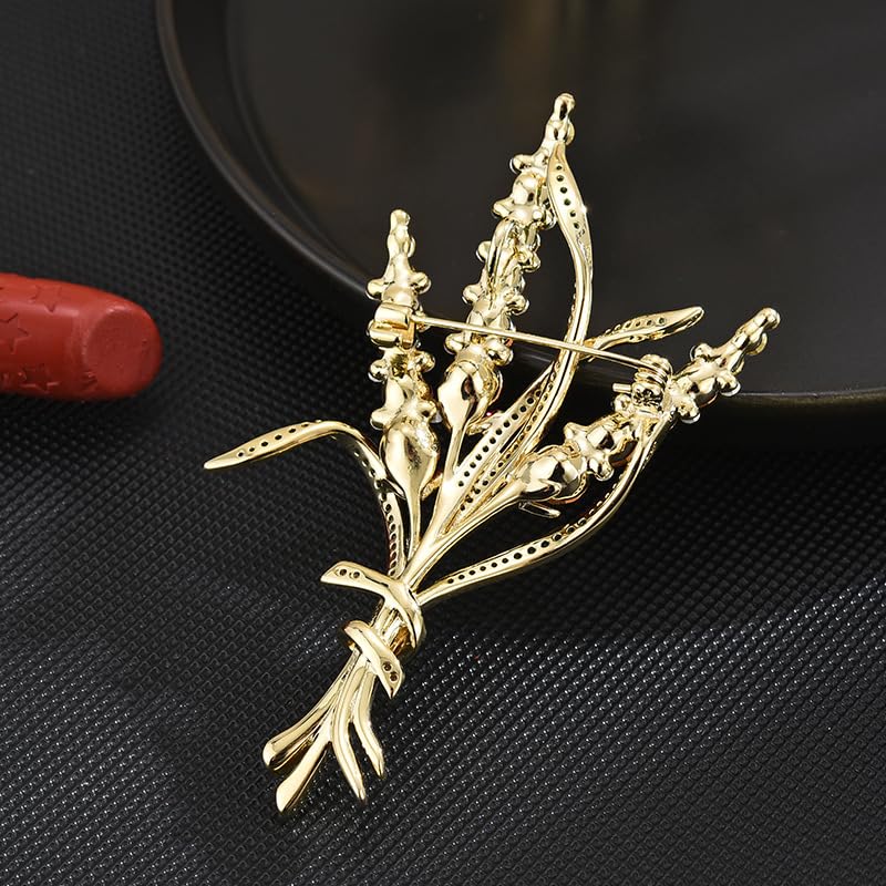 Image of Flower Brooch Pins for Women Rhinestone Red Pin Blazer Dress Denim Jacket Lapel Pin Wedding Holiday Gift Accessories