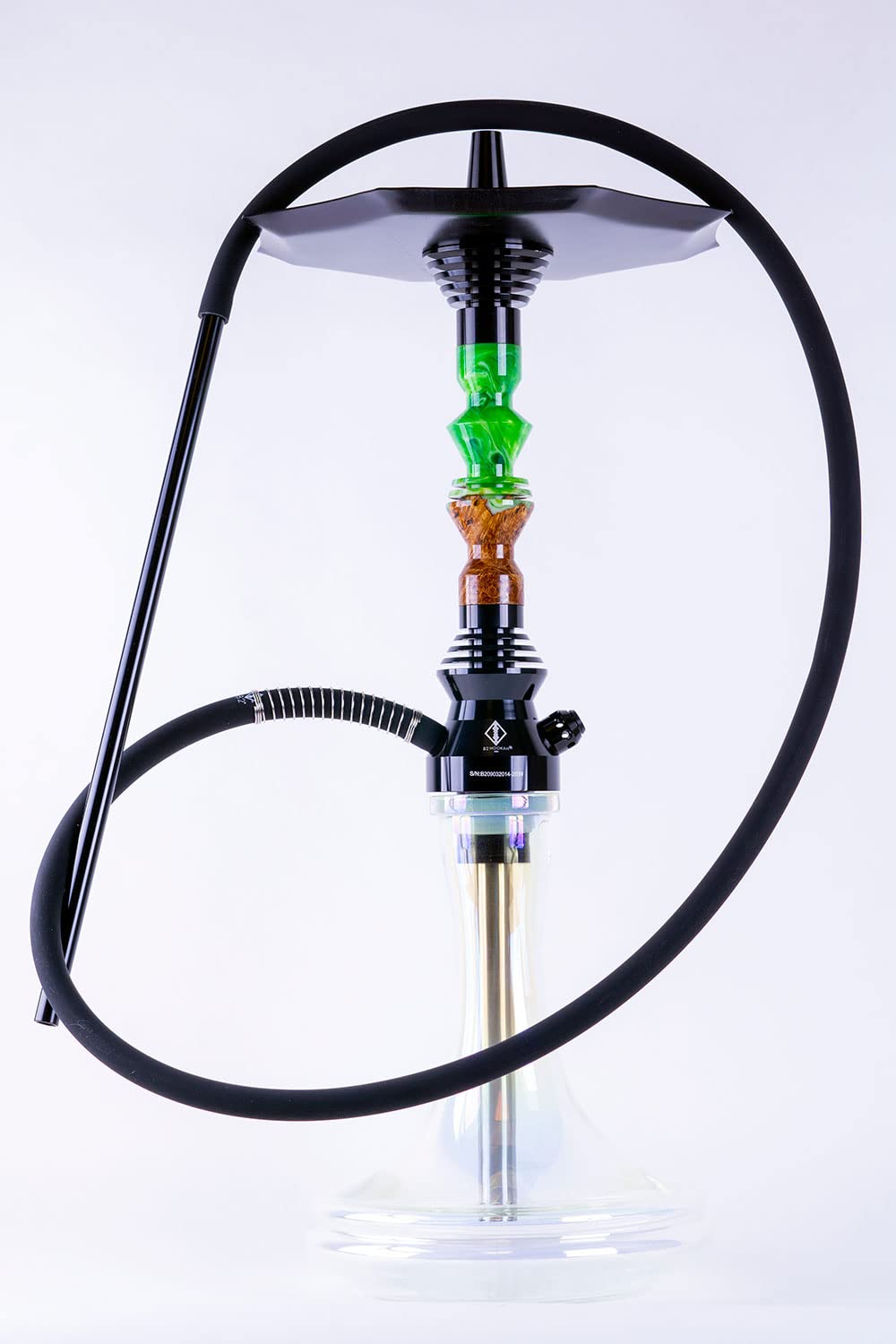 B2 Hookah Precious Cut Collection Bright Green Burl Wood INCLUDES MATCHING VASE