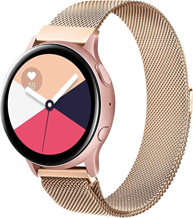 Printme Smartwatch Metal Bands for Samsung Galaxy Watch Active 2 40mm 44mm / Galaxy Watch Active, 20mm Stainless Steel Mesh Watch Strap for Galaxy Watch 3 41mm / Galaxy Watch 42mm (Rose Gold) (B0BMXW73G2) Amazon Price History, Amazon Price Tracker