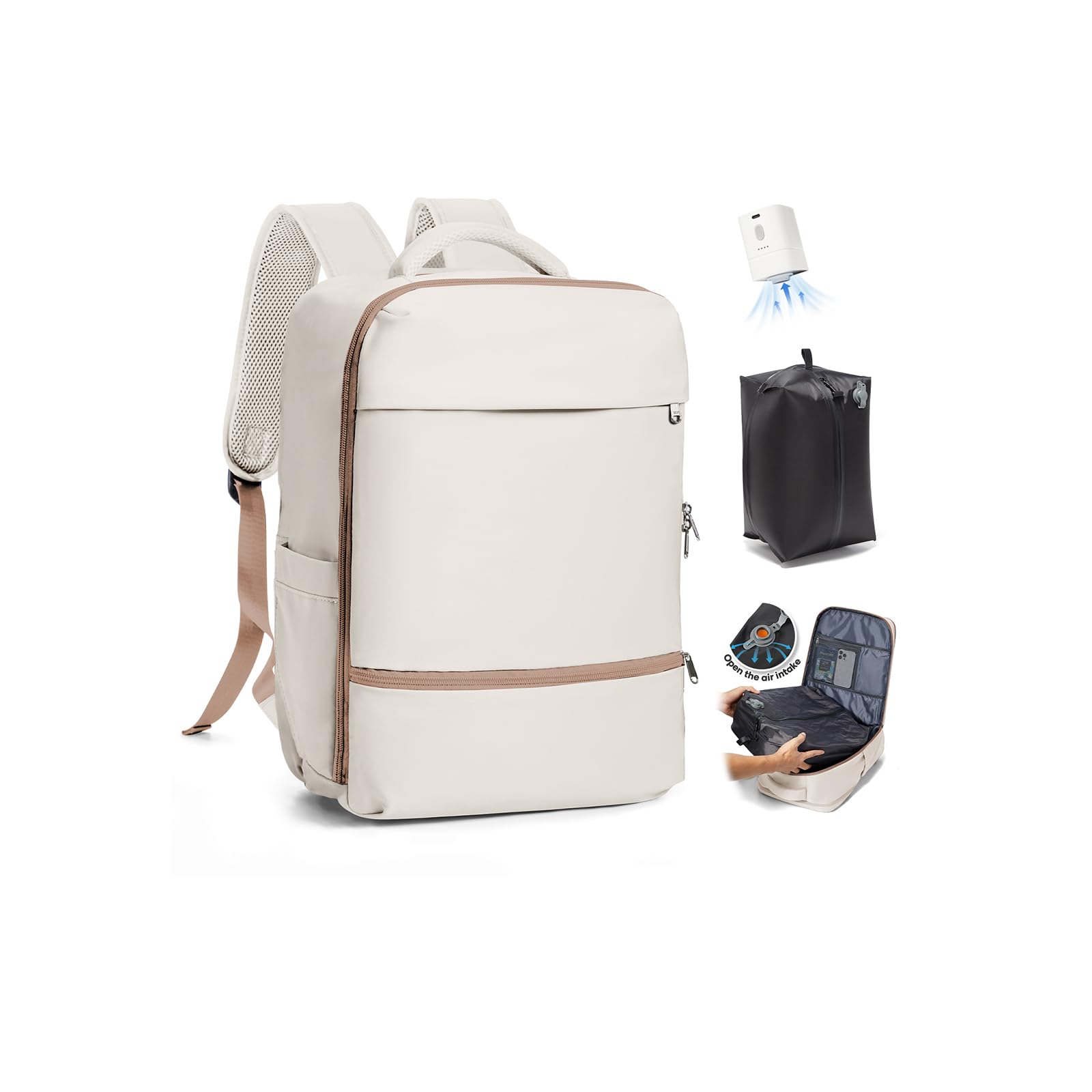 SZLX Zaino Ryanair 40x30x20 Sottovuoto con Pompa Zaino Ryanair 40x20x25 Donna Zaino da Viaggio Wizzair Bagaglio a Mano Uomo per Laptop da 14 Pollici Borse da Cabina 45x36x20 Easyjet con Porta Scarpe