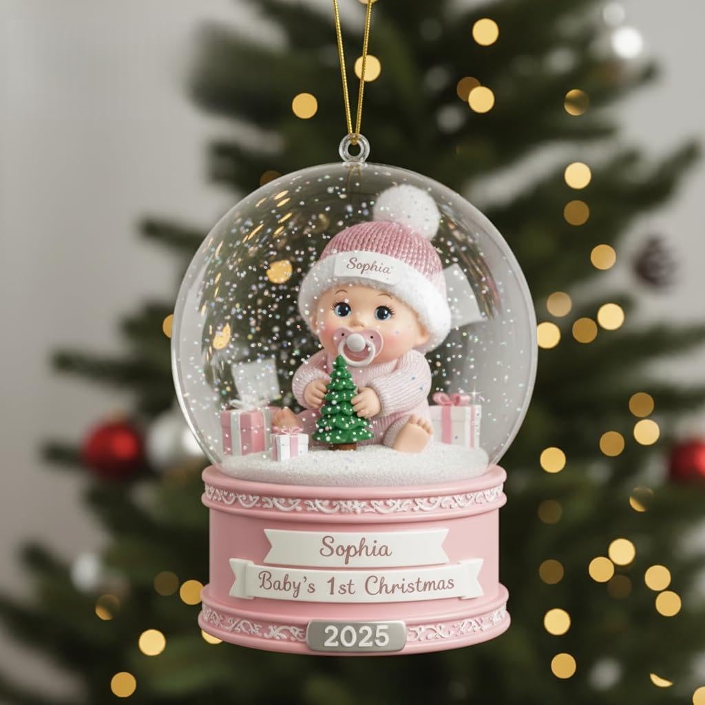 Baby's First Christmas Ornament 2023 - Personalized Onesie Babys 1st Christmas Ornament 2023, Baby's First Christmas Ornament 2023 Girl Keepsake Onesie Shape
