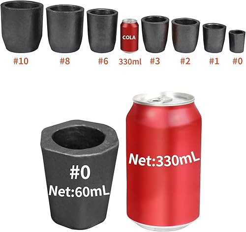Miniatura 8 de CANALHOUT Crisoles de grafito de carburo de silicio, crisoles para derretir metal, resisten la alta temperatura de 1800℃ (3272°F), fundición