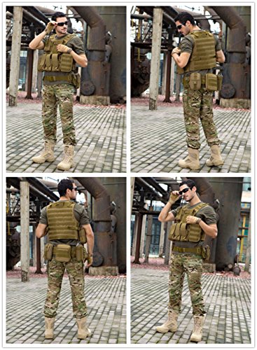 UNISTRENGH Tactical Vest Lightweight Adjustable Airsoft Paintball Vest for CS Filed Combat Military Swat Assault and Shooting Hunting Outdoor Activity (Coyote Brown)