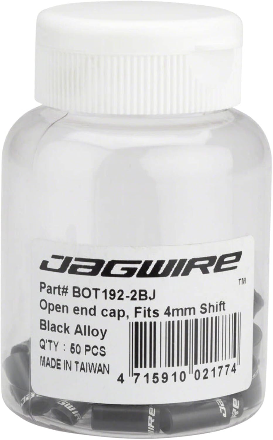 Jagwire aluminium Open Gear End Cap Casing Black 4 mm 50 Pieces