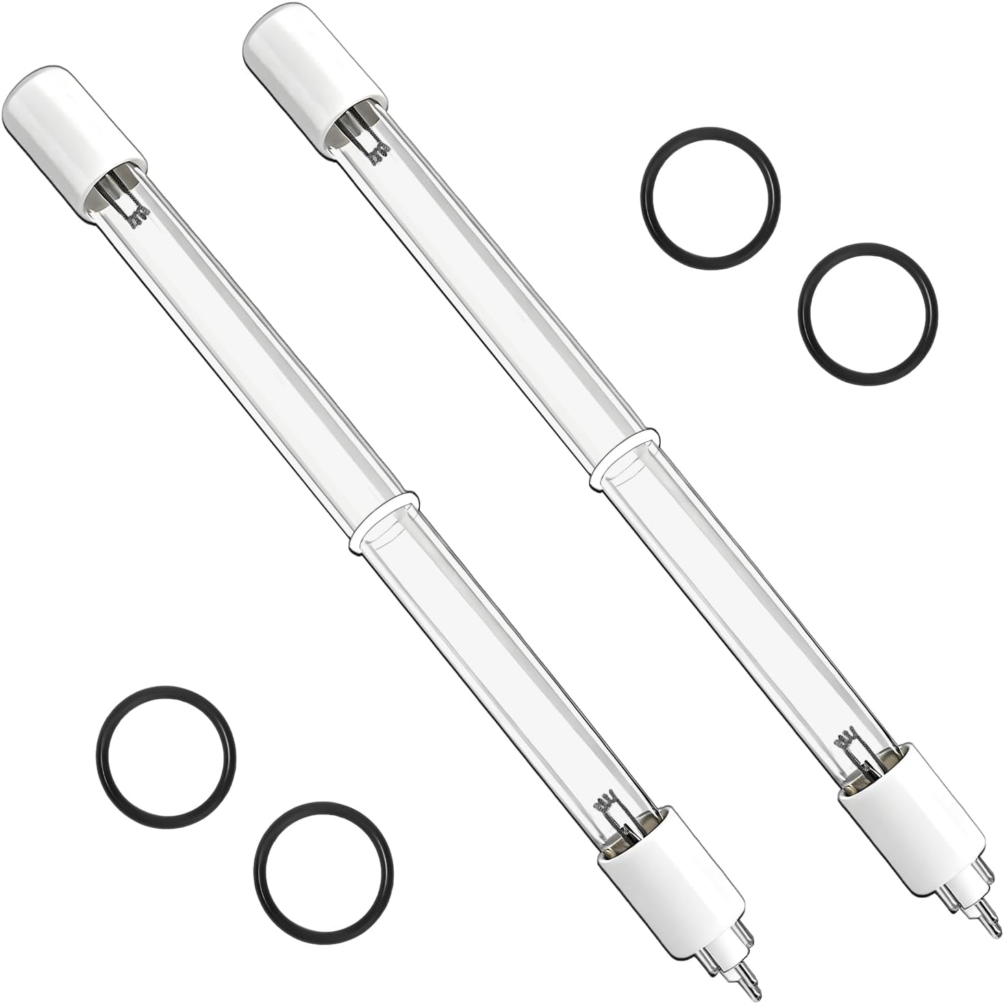 2 Pcs S200RL-HO Replacement Lamps Compatible with VIQUA VH200, VH200-V, SC-200, SCM-200, SCMV-200, SPV-200, SP200-HO, SPV-3.5, PUV-7, AQ-UV-STD Systems, 28W, 4-Pin Stepped Base