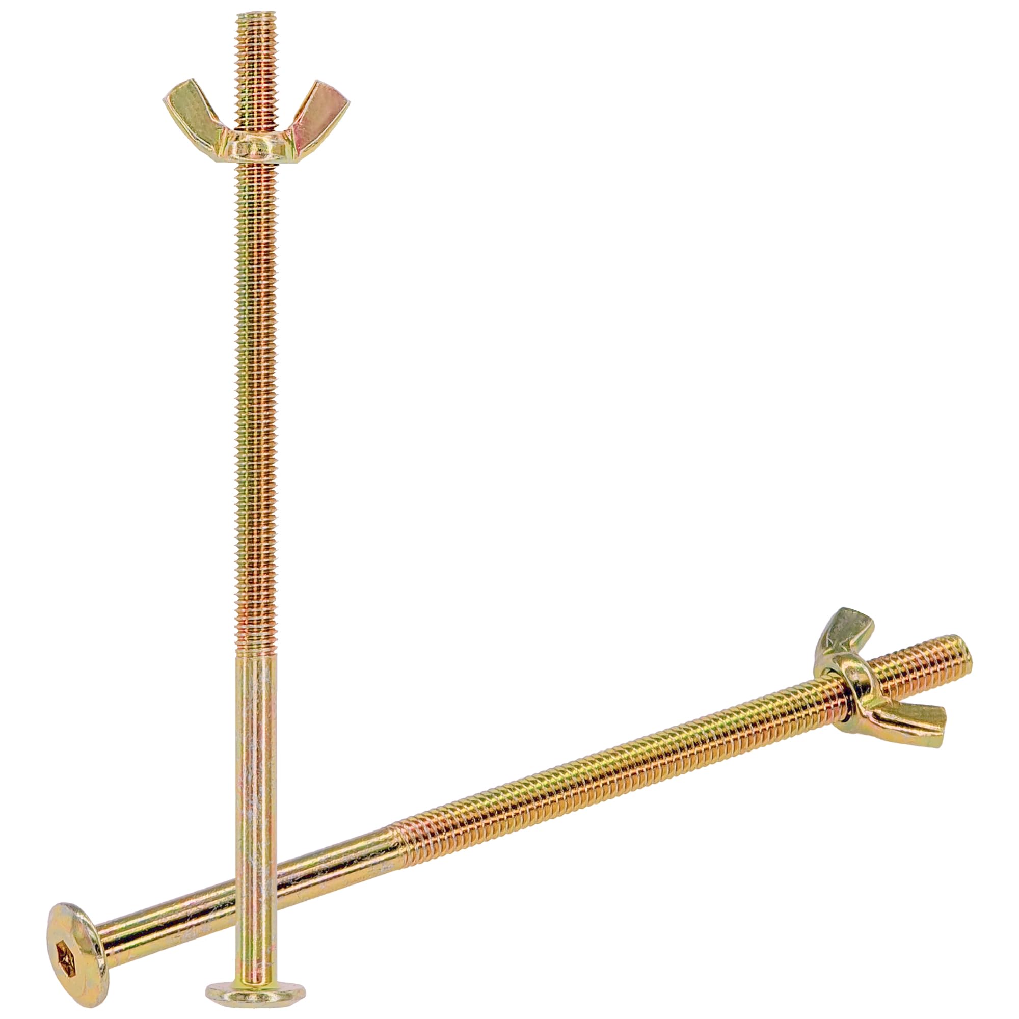 12 Sets of Furniture Bolts and Wing Nuts – Metal Connecting Bolt for Furniture Assembly and DIY (M6 × 120mm)