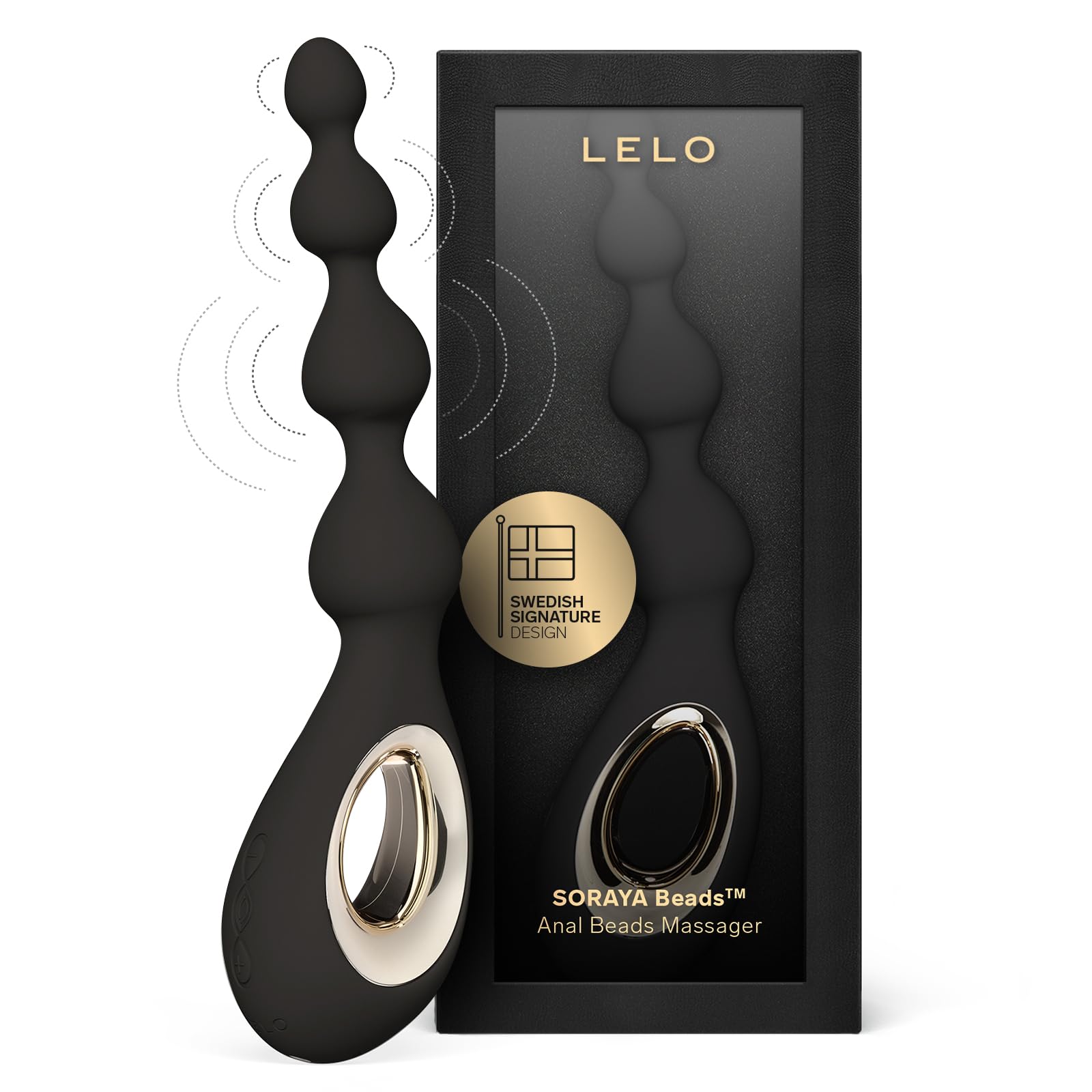 LELO SORAYA Beads Vibromasseur Anal avec Boules, Doté de la Technologie Bow-Motion et de 8 Modes de Plaisir, Perles Anales, Masseurs de Prostate, Black