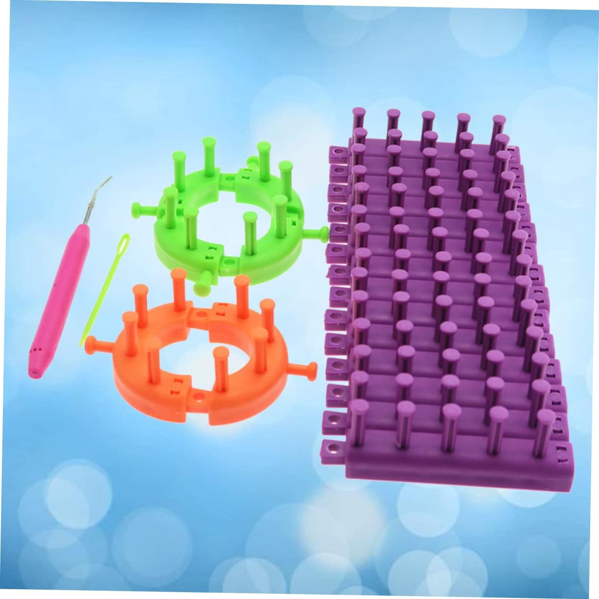 PLAFOPE Adjustable Knitting Loom Set for Hats Round Loom with Hook and Needle Tools for Scarf and Hat Making for Beginners and Experienced Crafters