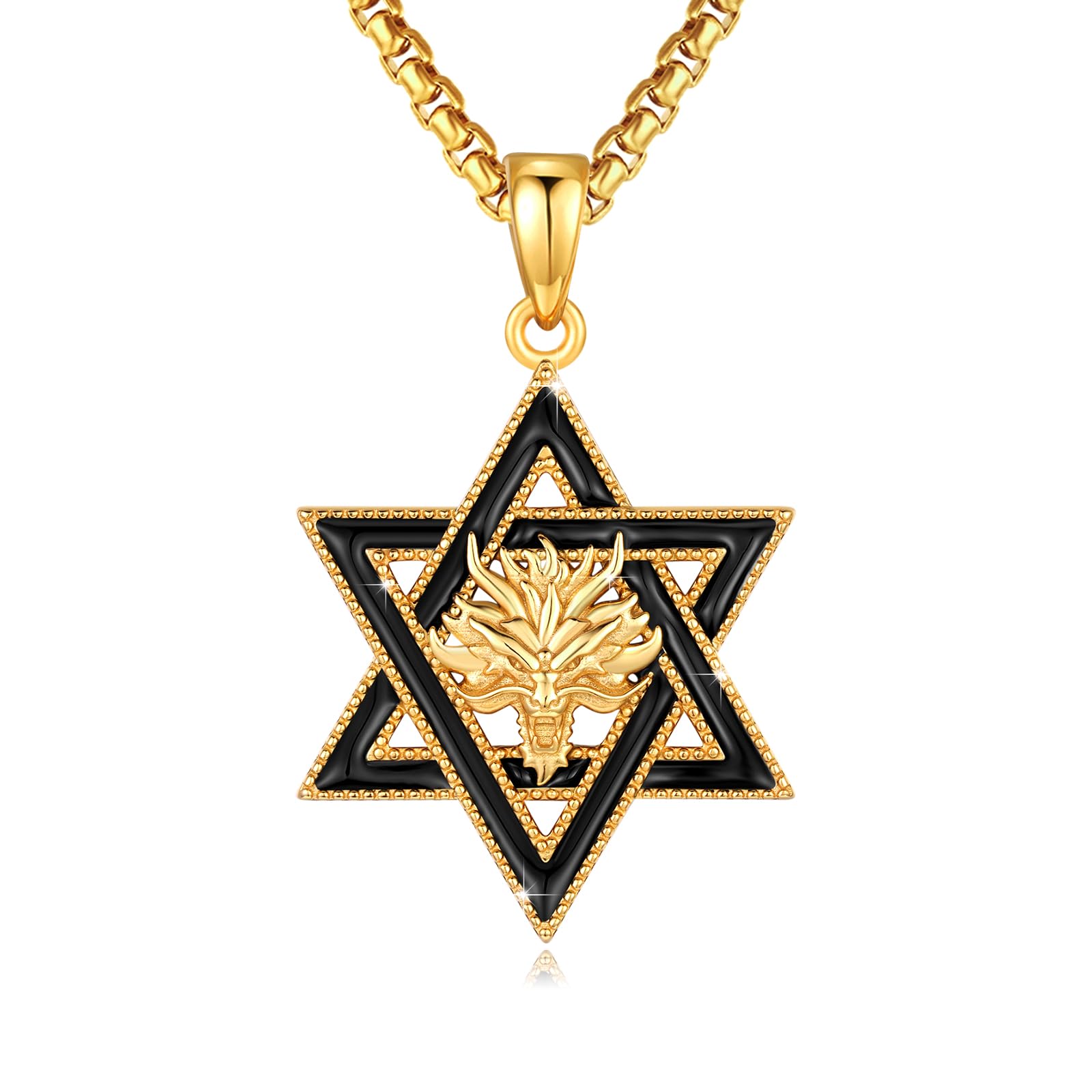 Adnix Star of David Necklace 925 Sterling Silver Star of David Pendant Animal/Tree of Life Jewish Jewelry for Men Women