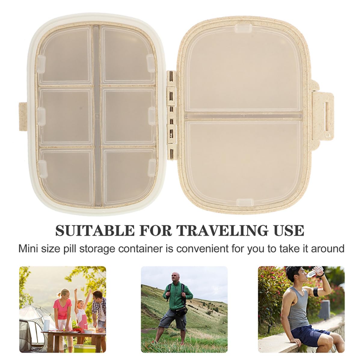 SOLUSTRE 3 Set Di Portapillole Da Viaggio Organizer Giornaliero Compatto Dispenser Per Medicinali A Doppio 2 Pezzi * 3