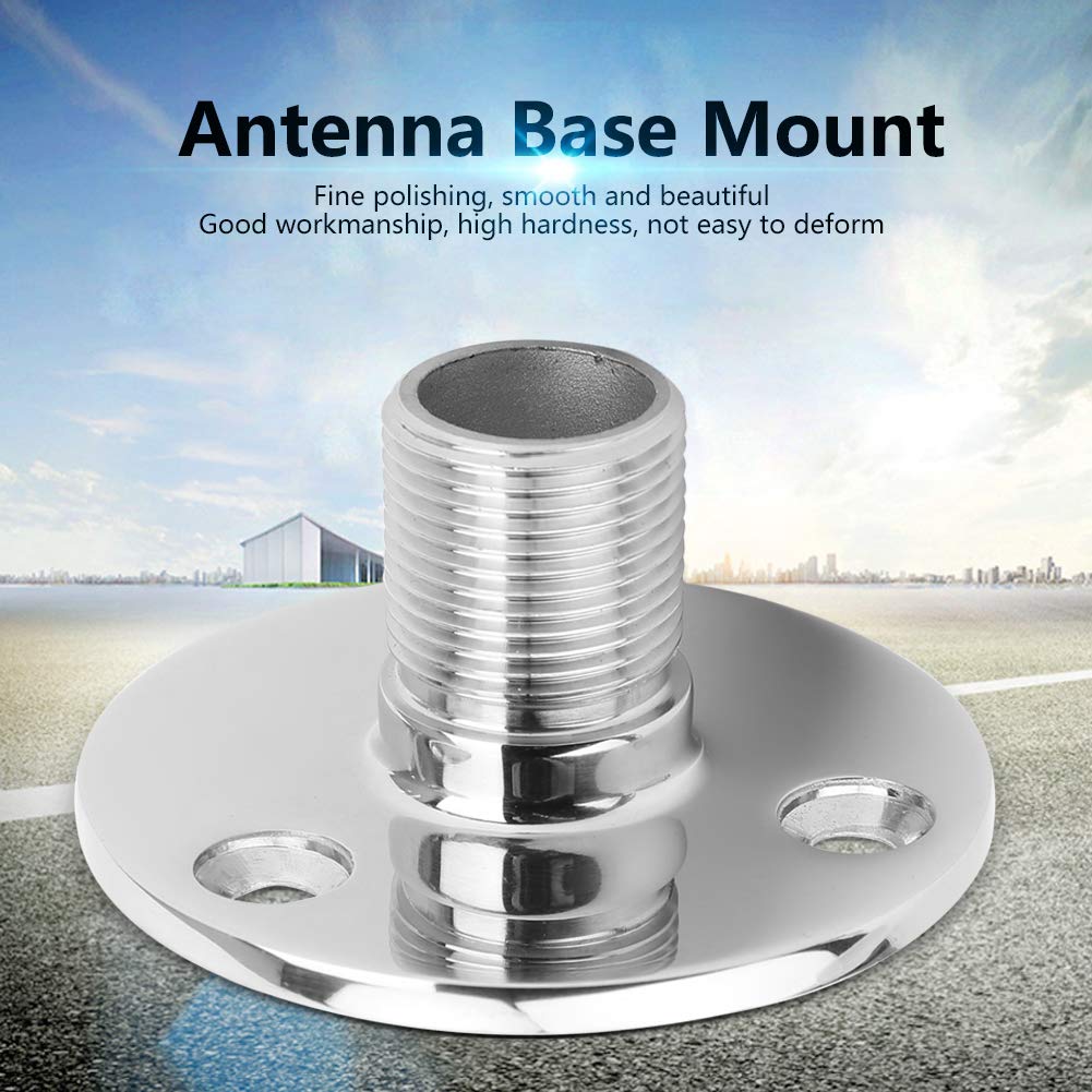 Montaje de la Base de la Antena, Rosca Macho de Acero Inoxidable 316 Montaje de la Base de la Antena Marina Base de la Antena Accesorios del Barco, Base de la Antena Redonda de Montaje