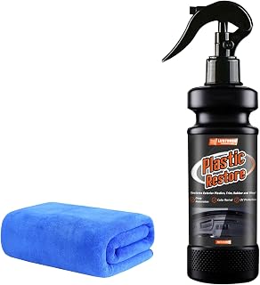 Plastic Restorer for Cars, Durable Car Restorer That Renews Faded Plastic, Vinyl & Rubber to Deep Black Shine, UV Protection Shield, Resists Dirt, Dust & Fading - 4oz/120ml