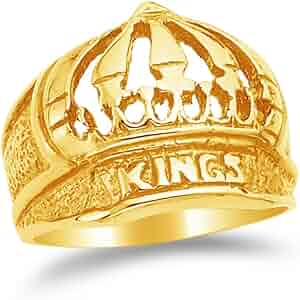 Size - 11 - 14k Yellow Gold Men's Kings Crown Ring|Amazon.com