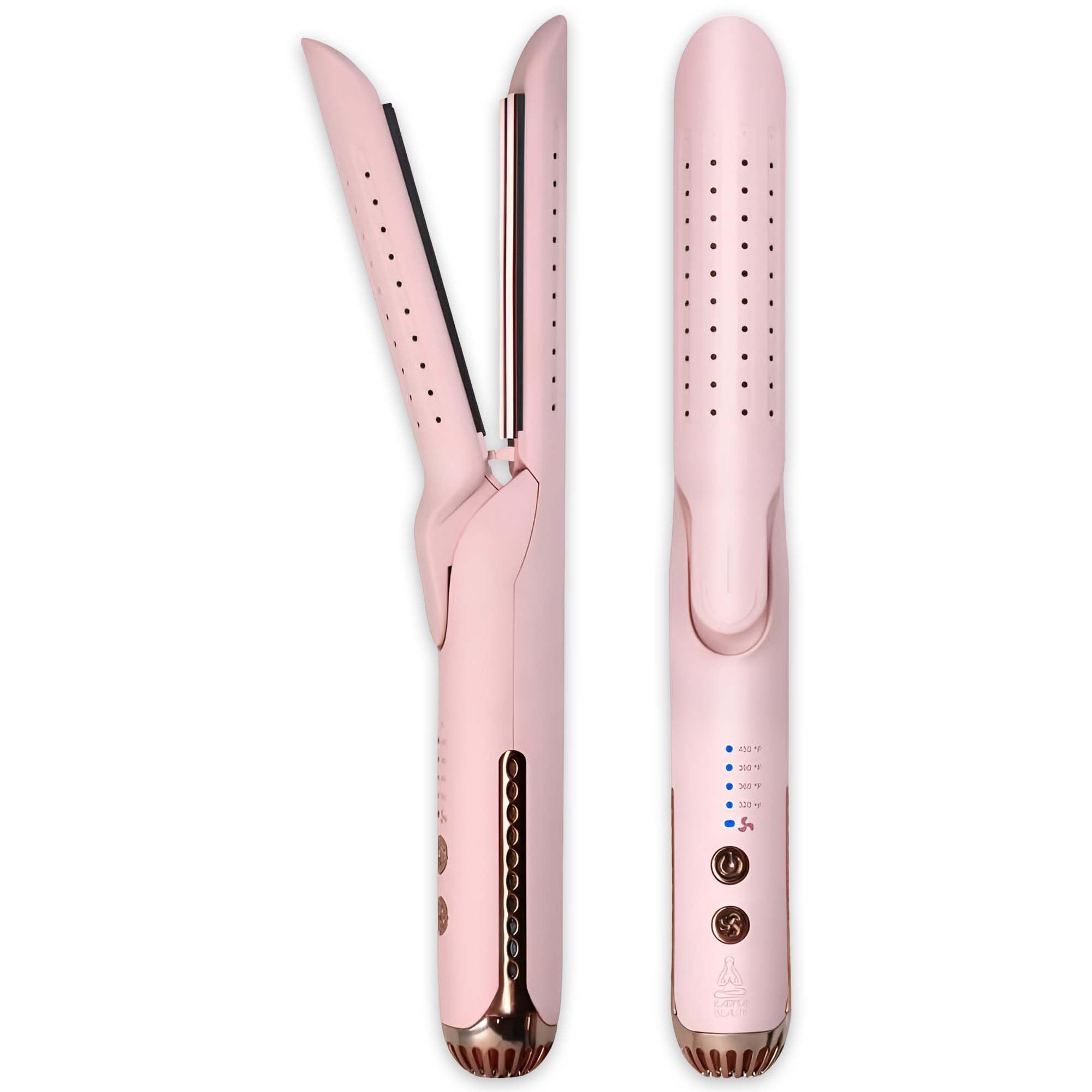 Karma Beauty 2 in 1 Gold Titanium Flat Iron Hair Straightener, Dual Voltage