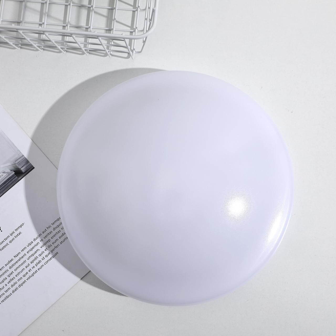 Kisangel Round Ceiling Lamp Shade, 10.03 x 2.95 inch White Light Covers Recessed Replacement, Light Shade Protector Cover Globe Lamp Protctor