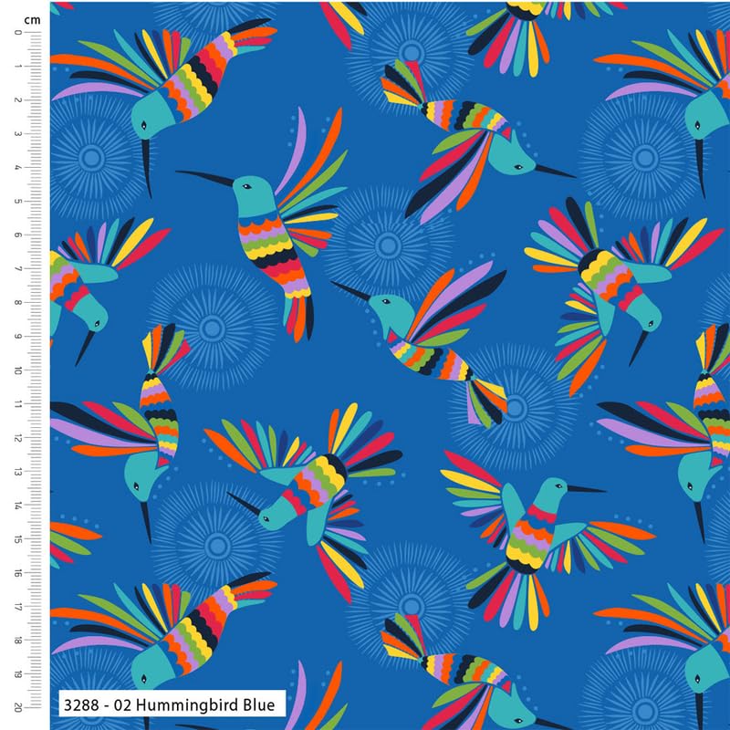 Craft Cotton Company 100% Cotton Victoria Louise Mexicana Colourful Birds 110cm Wide Digital Cotton Prints Ideal for Crafts, Displays, Table Decoration, Dressmaking