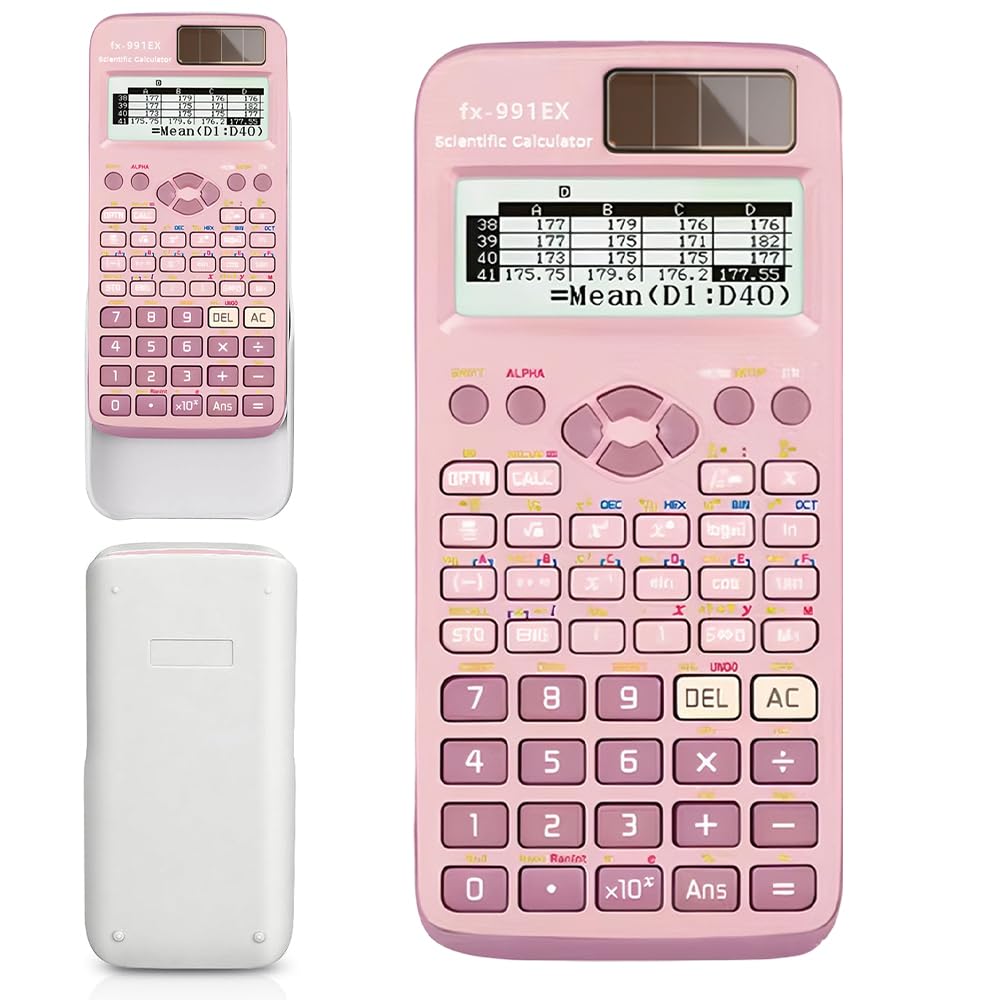 FX-991EX Scientific Calculator, 552 Functions Calculator School Scientific, Scientific Calculator for Secondary School, A Level Maths Calculator for Students, Teachers, Business, School (Pink)