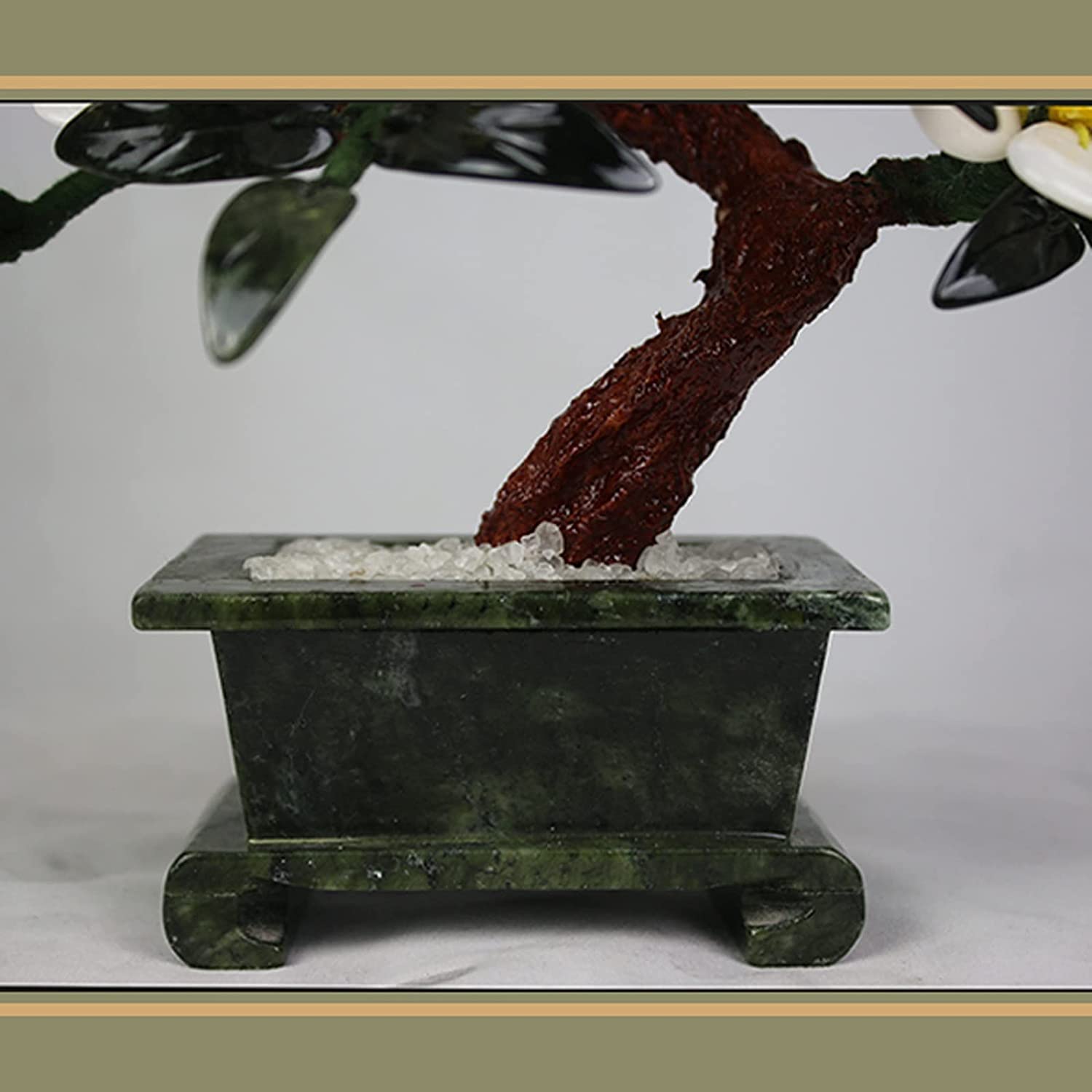 Árbol Bonsái Artificial En Maceta, Orquídea Blanca Jade, Bonsái Artificial para Escritorio, Adorno De Árbol Falso para El Hogar Y La Oficina, Decoración De La Suerte