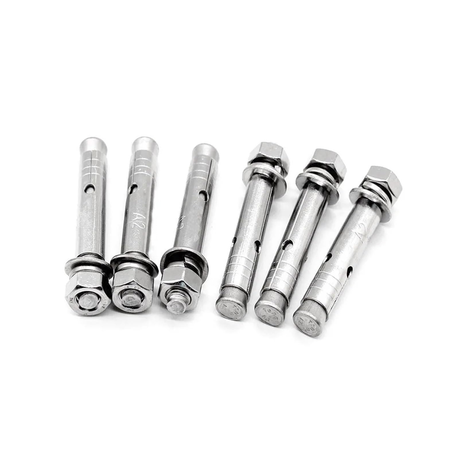 Anclaje cuña acero inox 304, tornillos expansión M6-M10, 5/10 uds