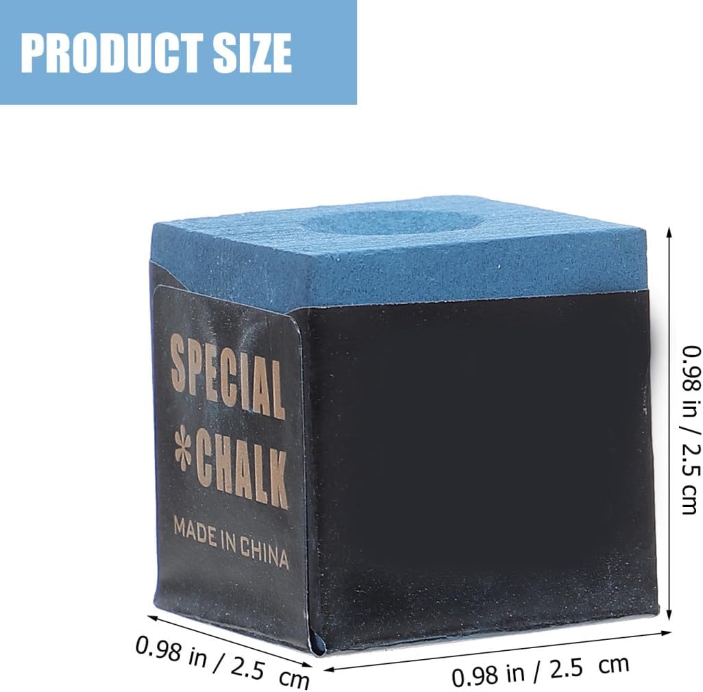 24 pcs Blue Billiard Cue Chalk Cubes Anti-Skid Pool Cue Chalk for Billiard Games Training Tournament Use Practical Pool Table Accessories to Hit Accuracy