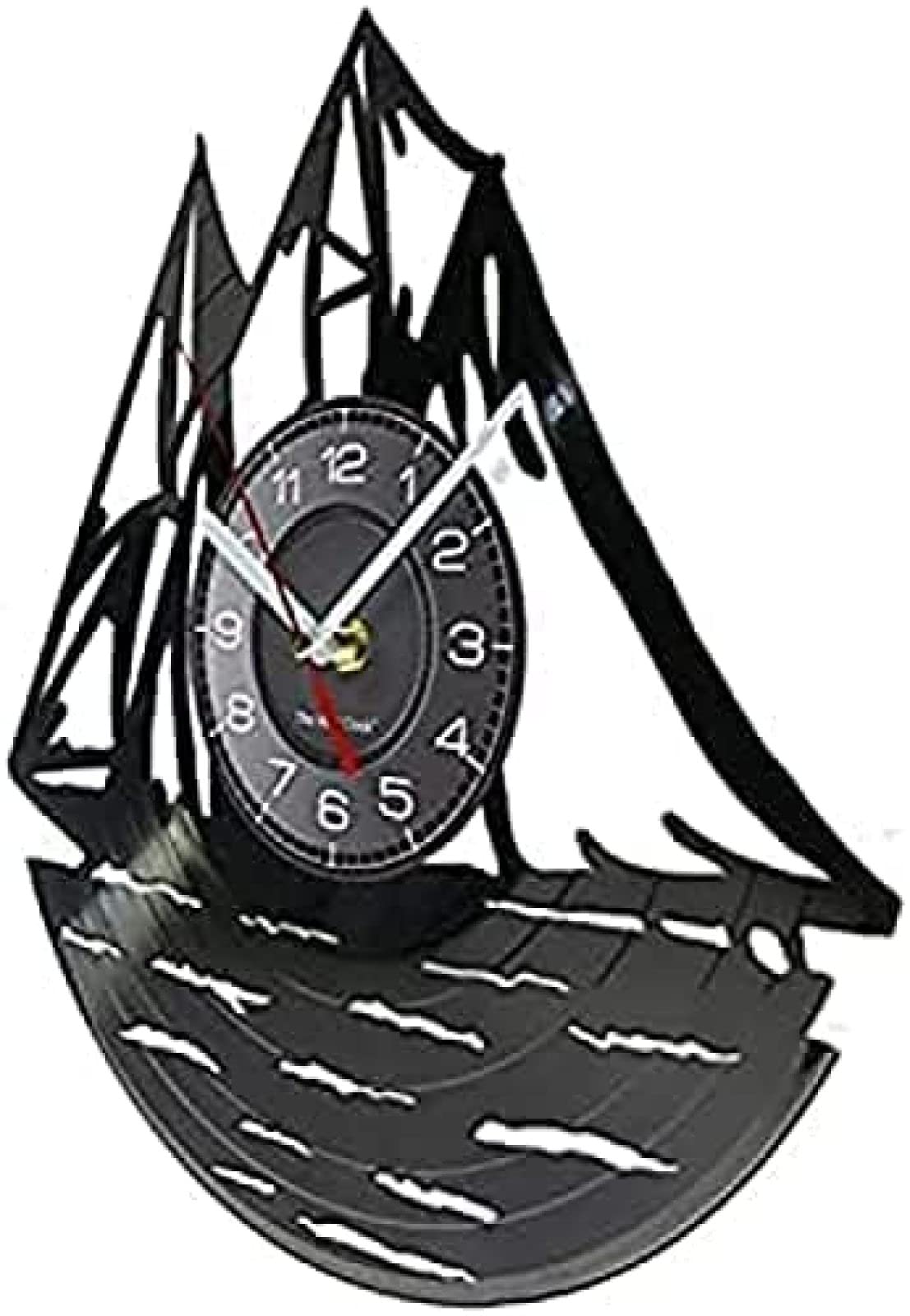 Horloge Murale Océan en Vinyle Décoration Marine Ronde